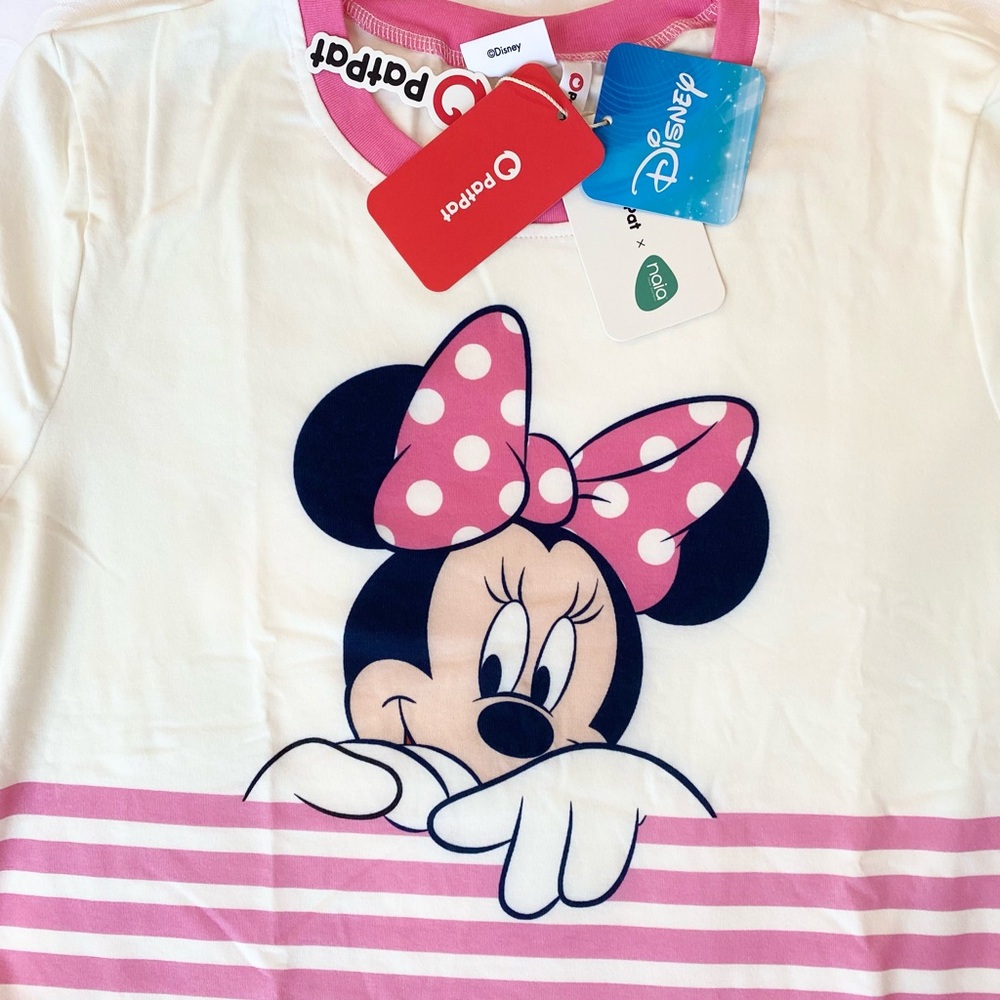 Women Disney T-Shirts Minnie Mouse Shirts with Pink Striped Print ( Naia™) - Picture 3 of 8